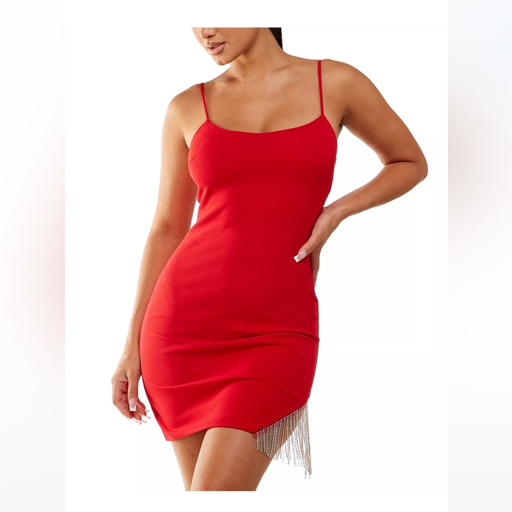 Fringe-Trim Slip Dress